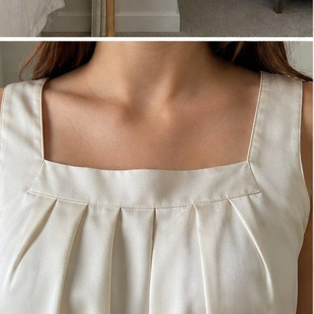Cream Pleated Blouse - Picture 4 of 6